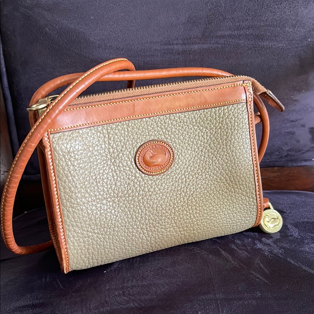 Dooney & Bourke Green and Tan Crossbody Bag